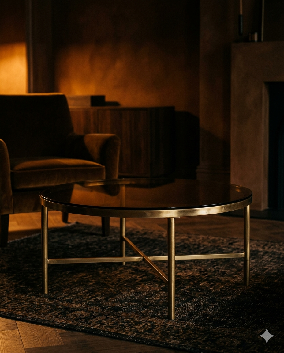Brass & Smoke Coffee Table