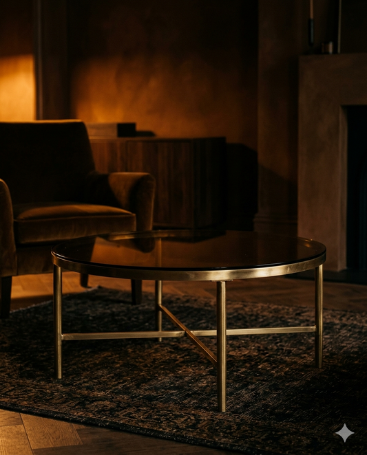 Brass & Smoke Coffee Table