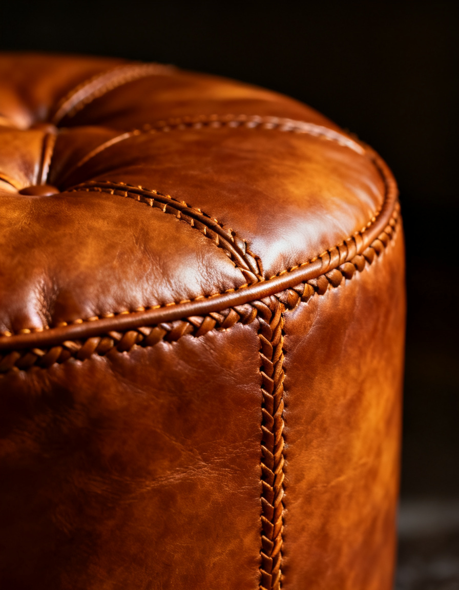 Moro Leather Ottoman