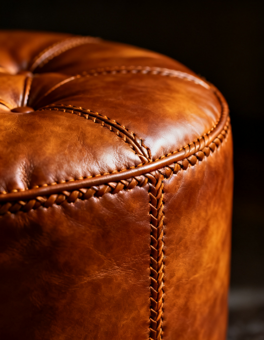 Moro Leather Ottoman