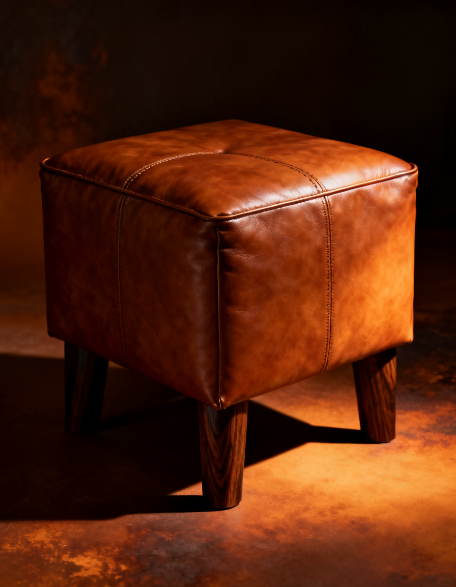 Moro Leather Ottoman